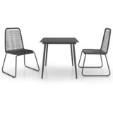  3-dijelni vrtni blagovaonski set od PVC ratana crni | Eponuda.ba