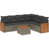  The Living Store Vrtna sedežna garnitura 7-delna z blazinami siv poli ratan - Vrtna Sedežna Garniture, (21462226) | Shoptok.si