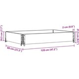  Paletni okvir siv 120x80 cm trdna borovina, (22156669) | Shoptok.si