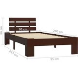  Posteljni okvir temno rjav iz trdne borovine 90x200 cm, (20606407) | Shoptok.si