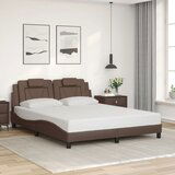 Maison Chic Posteljni okvir - Dvoposteljna postelja - Zakonska postelja z vzglavjem rjav 160x200 cm umetno usnje-J6004, (21767138) | Shoptok.si