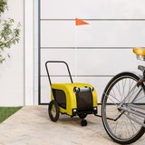 vidaXL Prikolica za bicikl za ljubimce žuto-crna od tkanine i željeza | shoptok.hr