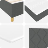  Postelja z vzmetnico z vzglavjem Temno siva 180 x 200 cm blago, (5000126340) | Shoptok.si