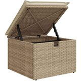  Vrtni tabure s jastukom bež 55 x 55 x 37 cm od poliratana | shoptok.hr