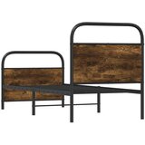  Okvir kreveta bez madraca dimljena boja hrasta 75x190 cm drveni | shoptok.hr