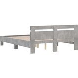 vidaXL Posteljni okvir z vzglavjem betonsko siv 150x200 cm inž. les, (20978771) | Shoptok.si