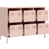 vidaXL Komoda ružičasta 101,5x39x73,5 cm hladno valjani čelik | shoptok.hr