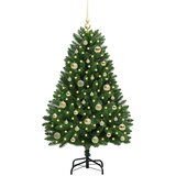 vidaXL Umestno božično drevo z LED lučmi Zelena 120 cm PVC in kovina | Shoptok.si