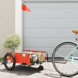 Prikolica za bicikl narančasta od tkanine Oxford i željeza | shoptok.hr