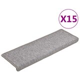  Prostirke za stepenice 15 kom 65x21x4 cm svijetlo sive pravokutne rubove | shoptok.hr