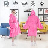 VERKGROUP Odeja pulover z rokavi in kapuco v enem HOODIE svetlo temno roza Slike