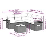  6-dijelni set vrtnih sofa od poliratana s jastucima smeđi | shoptok.hr