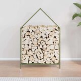 vidaXL stojalo za drva olivno zelena 60x25x90 cm hladno valjano jeklo | Shoptok.si