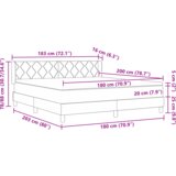 vidaXL Postelja z vzmetnico Temno siva 180x200 cm tkanina | Shoptok.si