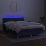  Krevet box spring s madracem LED plavi 140x200 cm od tkanine | shoptok.hr