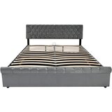 Lumor Oblazinjena postelja s predalom 180x200 cm – žametno blago – z nastavljivim vzglavjem – siva, (22151080) | Shoptok.si