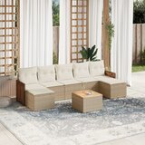 Maison Chic Seti vrtnega pohištva - Vrtna garnitura - Vrtni pohištvo set 8-delna z blazinami bež poli ratan, (21802158) | Shoptok.si