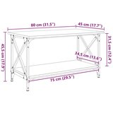  Kava Stol Staro drvo 80 x 45 x 45.5 cm Konstruirano drvo | shoptok.hr