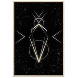  Slika - Symmetry of Shapes (1-part) - Graphic Motif in Black Shade 80x120 U prirodnom drvenom okviru | shoptok.hr