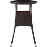  Vrtni stol Ø 60 x 75 cm od kaljenog stakla i poliratana smeđi | shoptok.hr