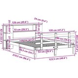  Krevet s regalom za knjige bez madraca 120 x 190 cm od borovine | shoptok.hr
