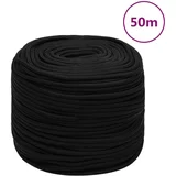 radno uže crno 6 mm 50 m poliestersko