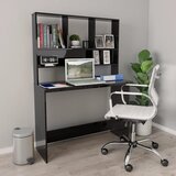  Radni stol s policama visoki sjaj crni 110x45x157 cm iverica | Eponuda.com