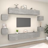  8-dijelni set TV ormarića siva boja betona konstruirano drvo | shoptok.hr