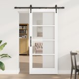vidaXL Drsna vrata s kompletom strojne opreme 'ORKDAL'bela 78x202 cm, Notranja vrata s steklom 'ORKDAL'bela 78x202x4 cm | Shoptok.si