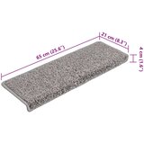 Prostirke za stepenice 15 kom 65x21x4 cm sive s pravokutnim rubom | shoptok.hr