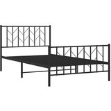 Metalni okvir kreveta uzglavlje i podnožje crni 107x203 cm | shoptok.hr