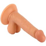 Mr. Rude - realističan dildo s ljepljivim potplatima, testisi - 17 cm (prirodni) | shoptok.hr