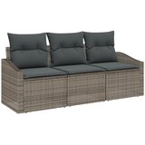 vidaXL 3-dijelni vrtni kauč set s jastučićima siva poliratan | shoptok.hr