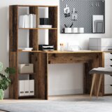 vidaXL Stol s policom Staro drvo 138.5 x 55 x 143 cm Konstruirano drvo | shoptok.hr