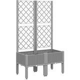 Maison Chic Cvetlično korito - Cvetlični Lonec z oporno mrežo svetlo sivo 80x40x142 cm PP, (21790040) | Shoptok.si
