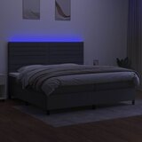 box spring s madracem LED tamnosivi 200x200 cm tkanina | shoptok.hr