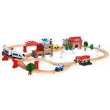 Kinder Home Dečiji drveni voz 88 delova, lokomotiva sa baterijom, 3+ ( V04C048 ) | Eponuda.com