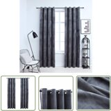  The Living Store Zatemnitvene zavese z obročki 2 kosa žamet antracitne 140x245cm - Zavesa, (21744136) | Shoptok.si