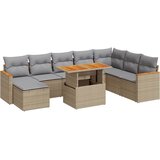  9-dijelni set vrtnih sofa s jastucima bež od poliratana bagrem | shoptok.hr