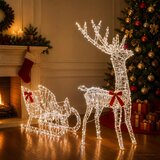  Reindeer vuče saonice LOVIISA 450 LED lampica Hladno bijela | shoptok.hr