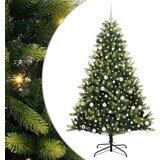 vidaXL Umjetno Hinged Božično Drevo 300 LED Zelena 180 cm PVC in PE | Shoptok.si
