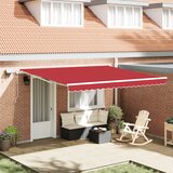vidaXL Ručna Uvlaka Tenda sa LED Crvena 400x300 cm, Tenda za zamjenu tkanine za okvir 4x3 m Crvena Cijene