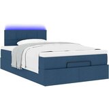 vidaXL Otomanska postelja z vzmetnico moder 120x200 cm blago | Shoptok.si