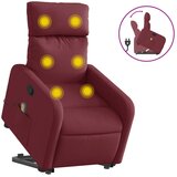 vidaXL Masažni naslanjač s funkcijo vstajanja vinsko rdeče blago, (20920889) | Shoptok.si