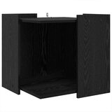vidaXL Ograja za mačji WC Črni hrast 53 x 53 x 51 cm Konstruiran les | Shoptok.si