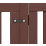 vidaXL Ograda za pse z vrati zložljiva 15 panelov rjava 750 cm les | Shoptok.si