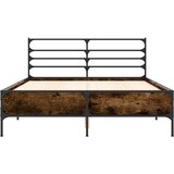  Okvir za krevet boja hrasta 120x190cm konstruirano drvo i metal | shoptok.hr