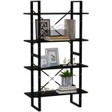 vidaXL ormarić za knjige s 4 razine crni 80x30x140 cm masivna borovina | shoptok.hr