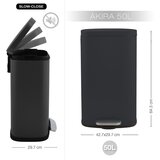 Spirella Mat črn jeklen koš za smeti s pedalom 50 l Akira – | Shoptok.si