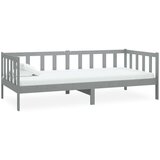  Dnevna postelja z vzmetnico 90x200 cm siva trdna borovina, (20645247) | Shoptok.si